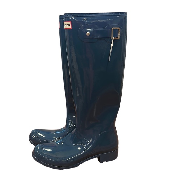 Hunter Shoes - HUNTER Tall Blue High Gloss Rain Boots